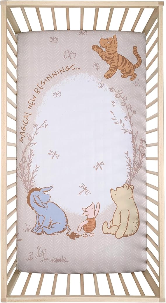 Lambs & Ivy Disney Baby Pooh Bear & Pals Cotton 3Piece Nursery Crib Bedding Set