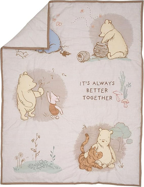 Lambs & Ivy Disney Baby Pooh Bear & Pals Cotton 3Piece Nursery Crib Bedding Set